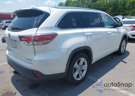 2015 Toyota Highlander Limited V6 z USA, uszkodzony, nr VIN 5TDYKRFH9FS085439